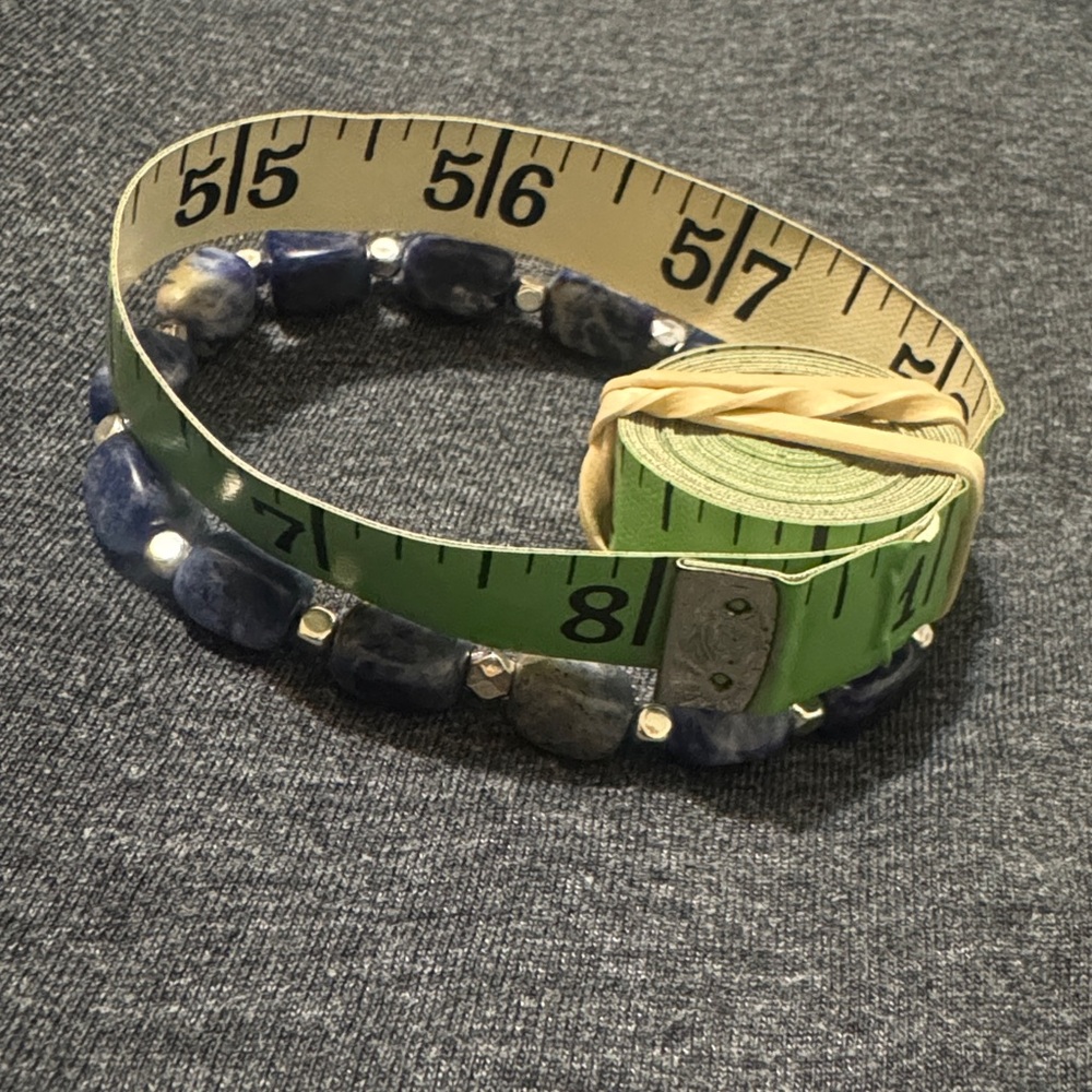 Sodalite Intuition Blue Gemstone Beaded Bracelet - Picture 12 of 13